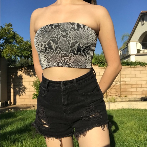 Snakeskin Tube Top - Picture 1 of 2